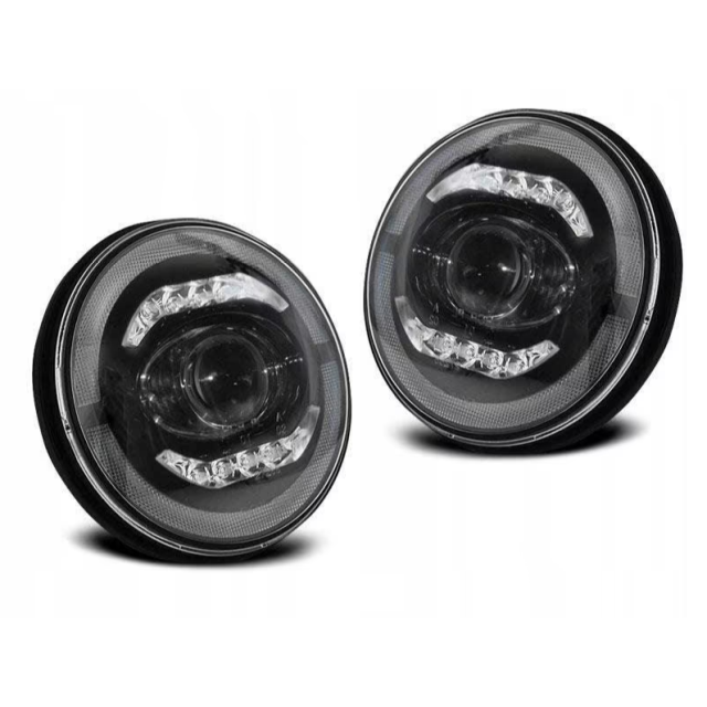 Фарове за CHRYSLER JEEP WRANGLER TJ/ LJ/ JK 96-18 с LED ангелски очи