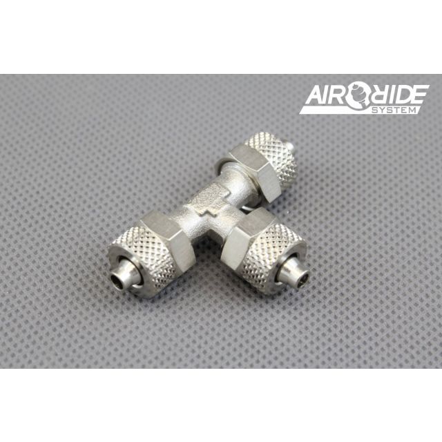 Месингово тройно съединение за въздушен маркуч 6-4 мм